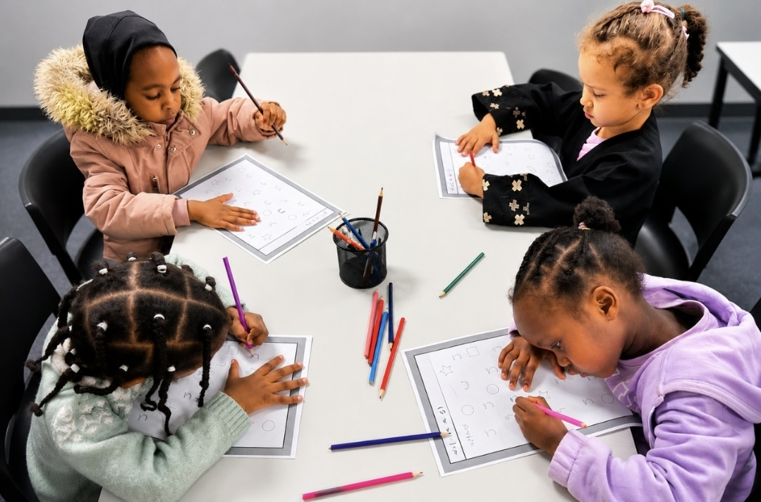 Students learning Arabic